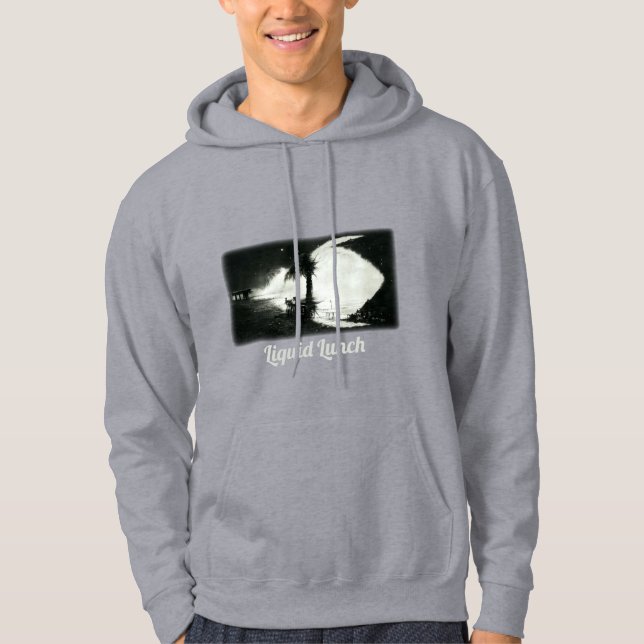 Moletom Hoodie da Cinza da Praia da Noite (Frente)