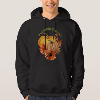 Moletom Hoodie da estação de abóbora com flores de outono
