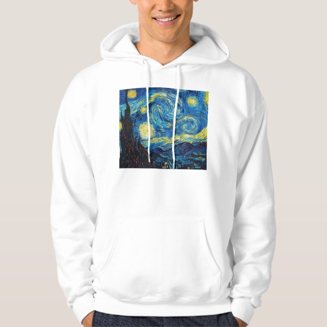 Moletom Hoodie da noite estrelado de Van Gogh (Frente)