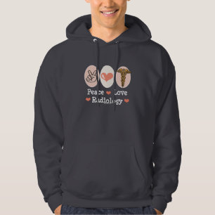 Moletom Hoodie da radiologia do amor da paz