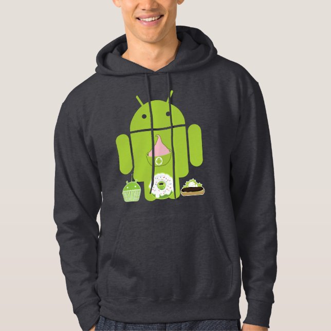 Moletom Hoodie das versões do Android (Frente)