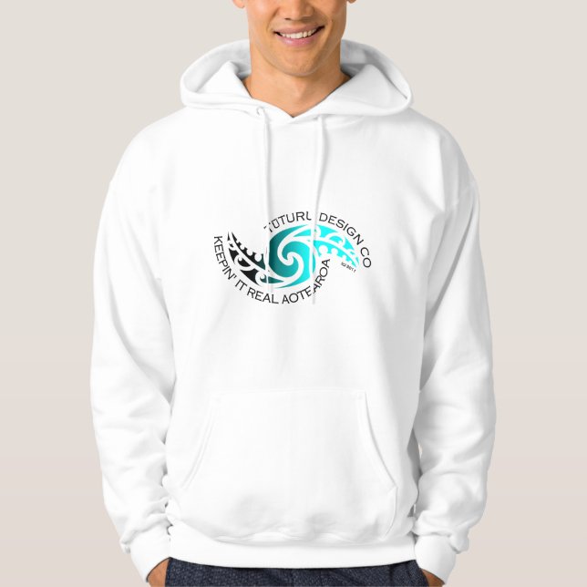Moletom Hoodie de Karearea ou T - turquesa no branco (Frente)