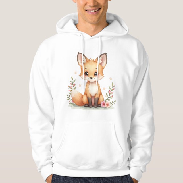 Moletom Hoodie de raposa-branca adorável para Amantes de o (Frente)