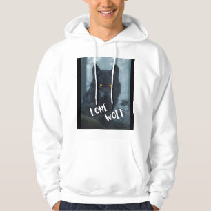 Moletom Hoodie (design de lobo solitário)