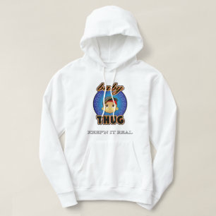 Moletom Hoodie do branco da cara do bebê do babyTHUG