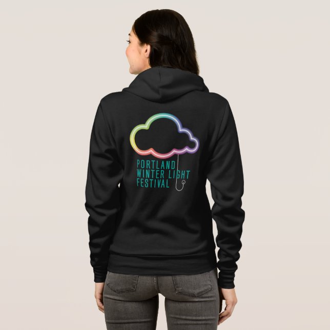 Moletom Hoodie do fecho de correr das mulheres de PWLF - (Parte Traseira Completa)