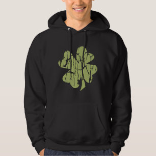 Moletom hoodie do trevo da folha do vintage 4
