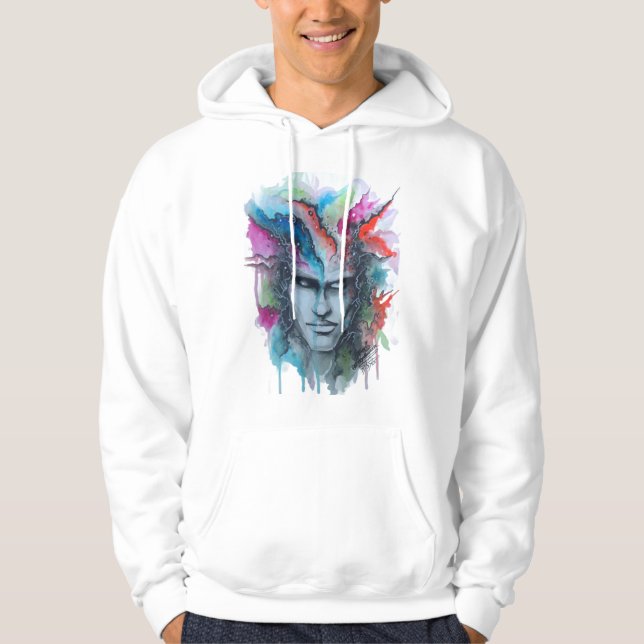 Moletom Hoodie Face De Aquarela (Frente)