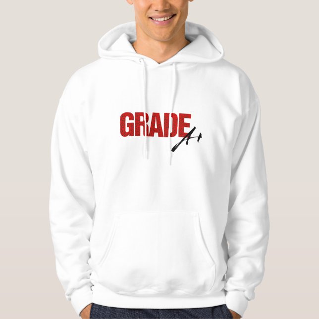 Moletom Hoodie Grau A+ (branco/vermelho) (Frente)