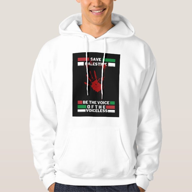Moletom Hoodie Homens da Palestina Livre| Salvar Palestina (Frente)