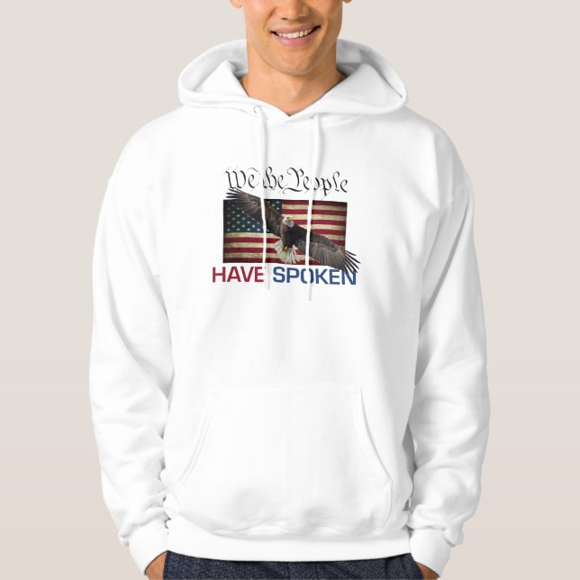 Moletom Hoodie longo da Capa do trunfo MAGA (Frente)