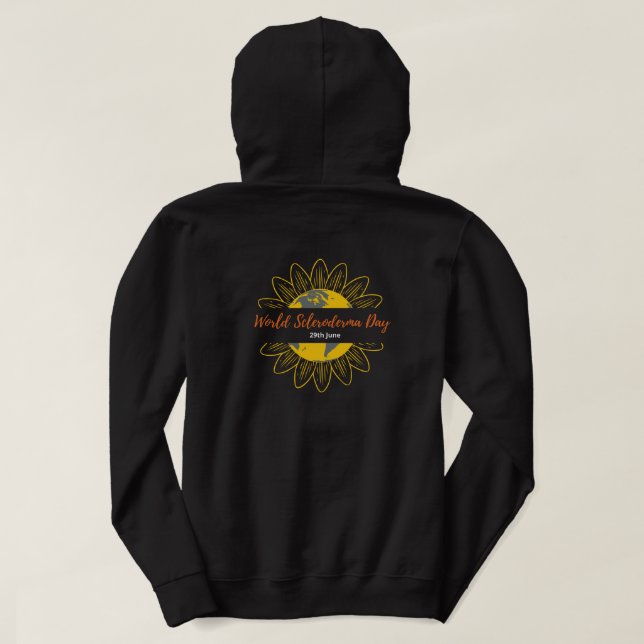 Moletom Hoodie Negro masculino - Dia Mundial da Escleroder (Verso do Design)