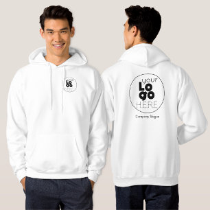 Moletom Hoodie personalizado com logotipo na frente e no v