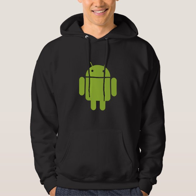 Moletom Hoodie preto do Android (Frente)