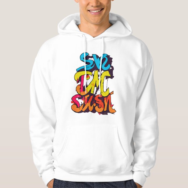 Moletom Hoodie 'Swe Pac Sun' do estilo de Grafite vibrante (Frente)