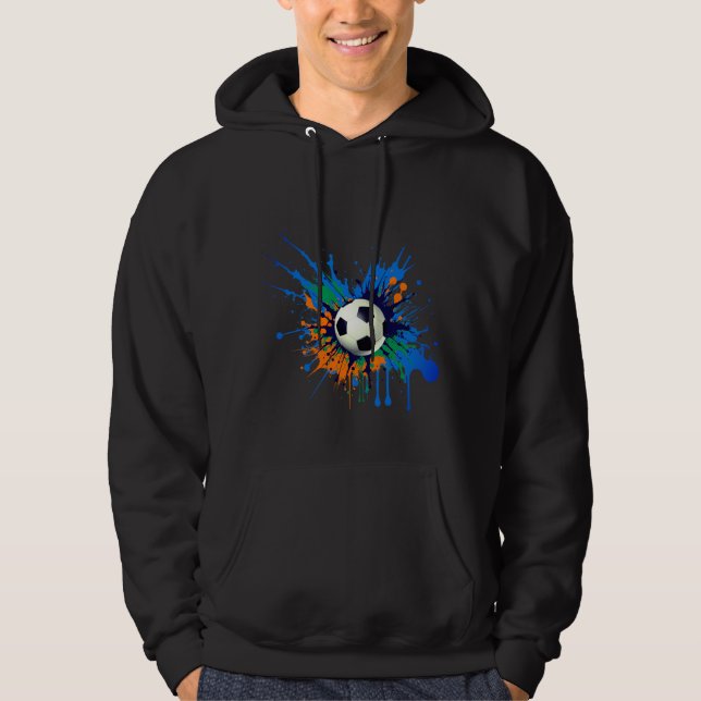Moletom Hoodie Tri-Blend de Futebol com abertura de cores (Frente)