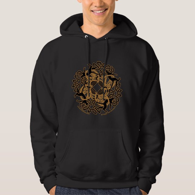 Moletom Hoodies celtas de Knotwork dos gatos de Samhain (Frente)