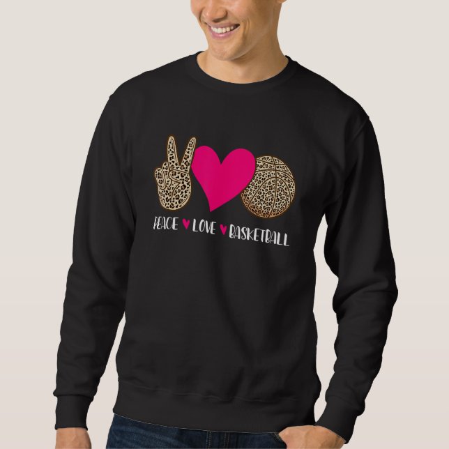 Moletom Hoops de treinadores de basquetebol de Peace Love (Frente)