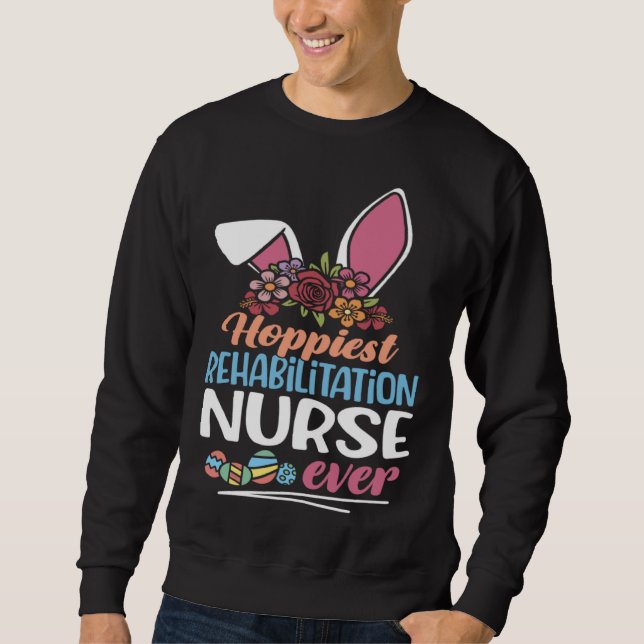 Moletom Hoppiest Rehabilitation Nurse Ever Bunny Ear Red P (Frente)