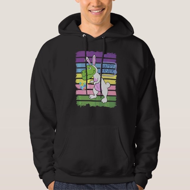 Moletom Hopping Dinossaur Bunny Hunting Eggs Happy Eastraw (Frente)