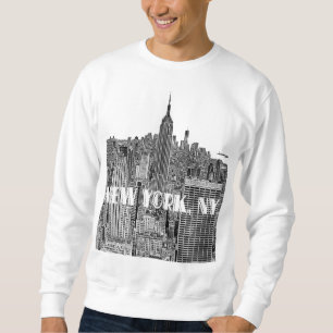 Moletom Horizonte de NYC com Vista Aériana Gravada