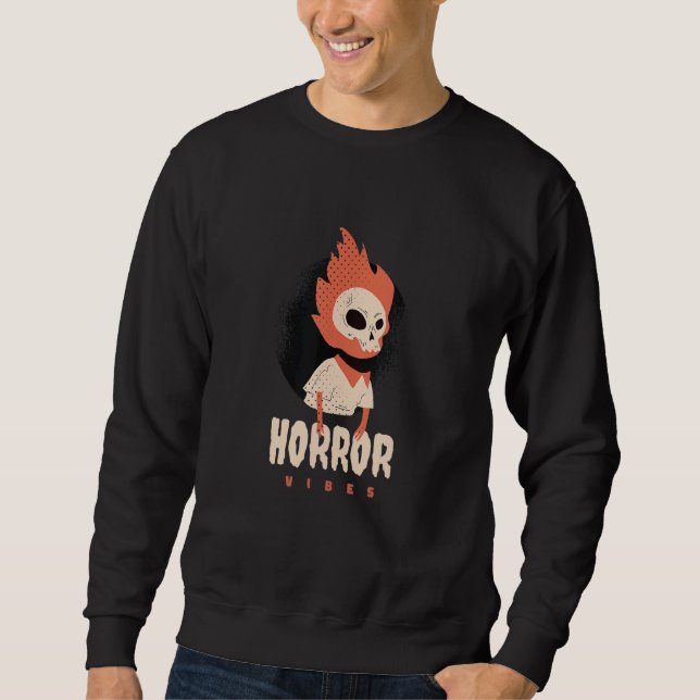 Moletom Horror Vibes Flaming Skull (Frente)