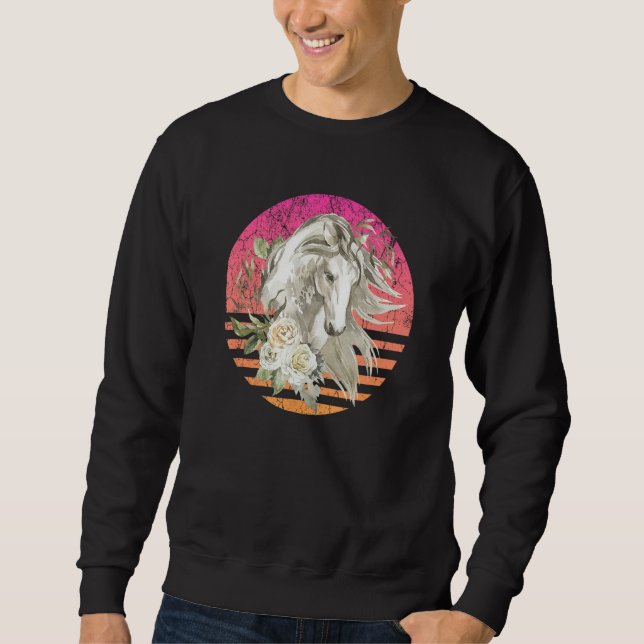 Moletom Horse Retro Horses Wild Life Horse Lover Retro Wes (Frente)