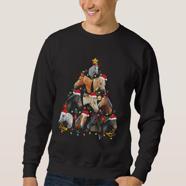 Moletom Horses Christmas Tree Horse  Xmas Pyjama (Frente)