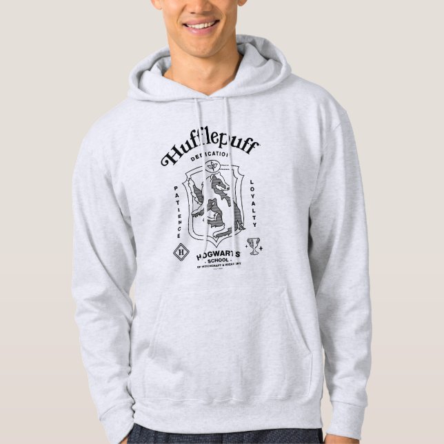 Moletom HUFFLEPUFF™ Dedicação Paciência Lealdade Brasão (Frente)
