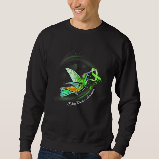 Moletom Hummingbird Com Doença Renal Verde De Fita (Frente)