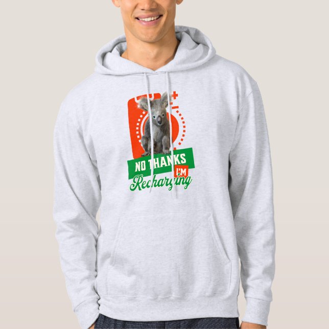 Moletom Humor de Koala Carregando Introvertido (Frente)