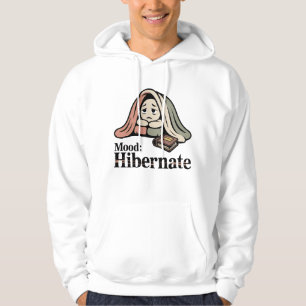 Moletom Humor: Hibernar Saúde Mental com um Cobertor