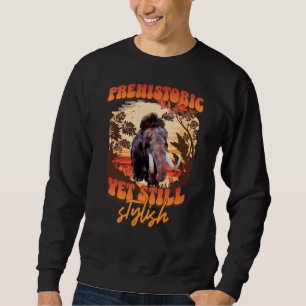 Moletom Humor Retro de Mamute Pré-Histórico e Elegante