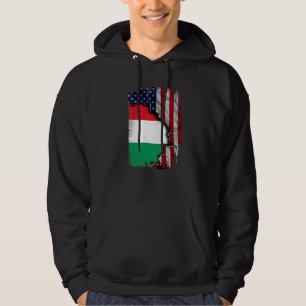 Moletom Húngaro RAÍZES Metade Bandeira Americana Patriota 