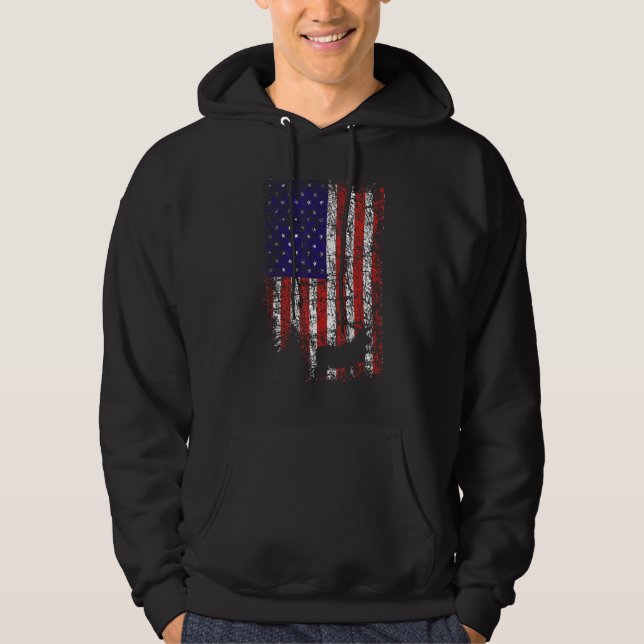 Moletom Hunter Deer Forest US Flag America Hunting Patriot (Frente)