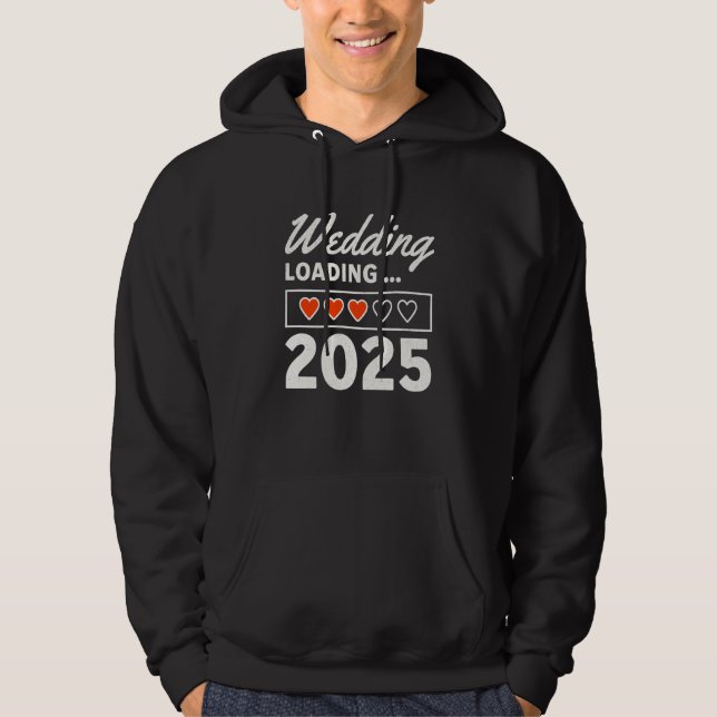 Moletom Husband Wife Wedding 2025 Matching Wedding Engagem (Frente)