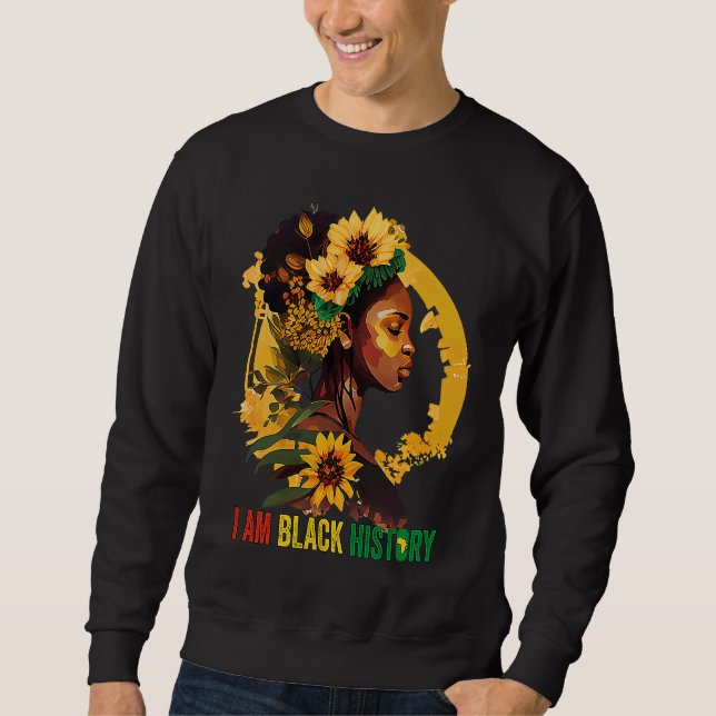 Moletom I AM BLACK HISTORY Women Girls Black Queen Month H (Frente)