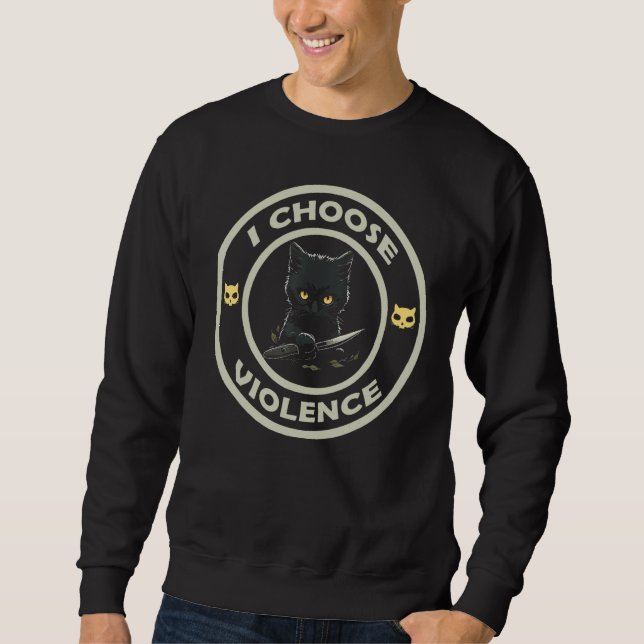 Moletom I Choose Violence Cat  Cat Loves (Frente)