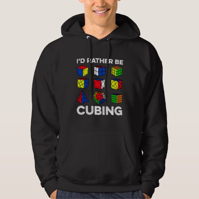Moletom I d Rather Be Cubing  Speedcubing Speedsolving Cub (Frente)