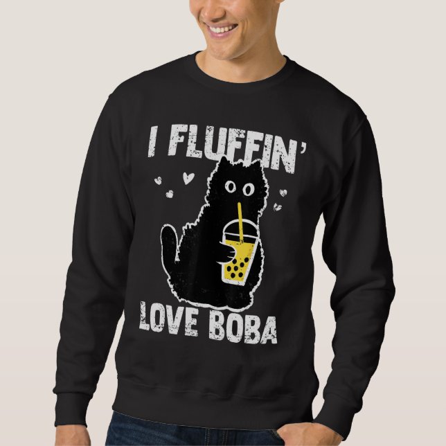 Moletom I Fluffinu2019 Ama Boba Funny Cat Bubble Tea Love (Frente)