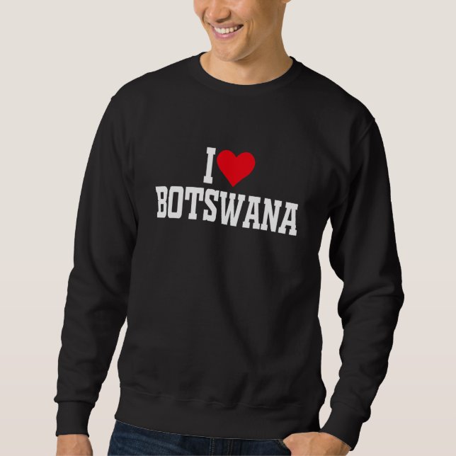 Moletom I Heart Botsuana com coração vermelho eu amo Botsw (Frente)