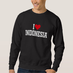 Moletom I Heart Indonesia com coração vermelho Eu amo Indo