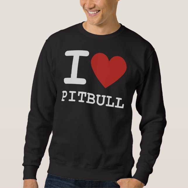 Moletom I Heart Pitbull I Love Pitbull (Frente)