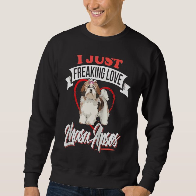 Moletom I Just Freaking Love Lhasa Apsos Dog Raglan Baseba (Frente)