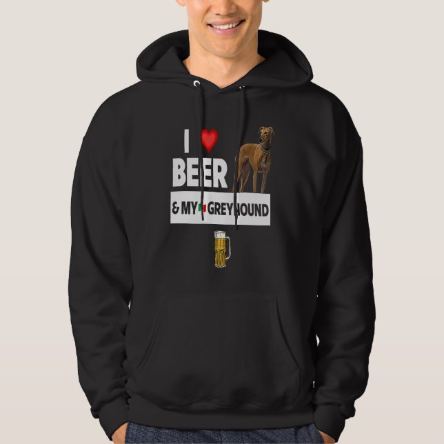 Moletom I Love Beer and My Italian Greyhound Dog Mom Dad D (Frente)
