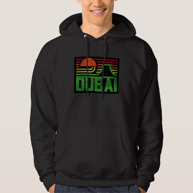 Moletom I Love Dubai Cool Retro Dubai Sunset Illustration  (Frente)