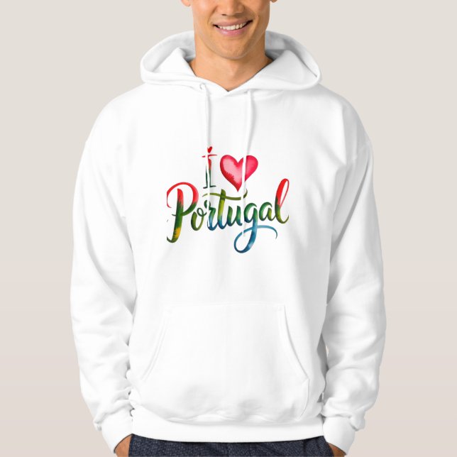 Moletom I Love Portugal Hoodie – Portuguese Gift, Lisbon & (Frente)