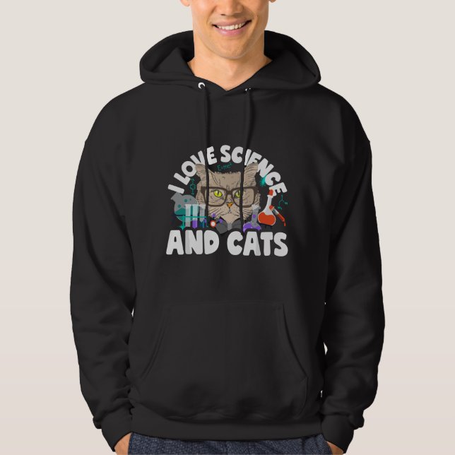 Moletom I Love Science & Cats Cute Kitty Cat Feline Studen (Frente)
