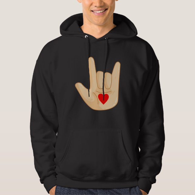 Moletom I Love You American Sign Language Hand Gesture (Frente)