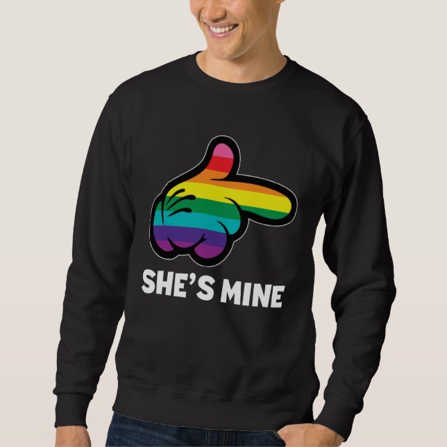 Moletom I m Hers Rainbow Lesbian Couple LGBT Pride Matchin (Frente)
